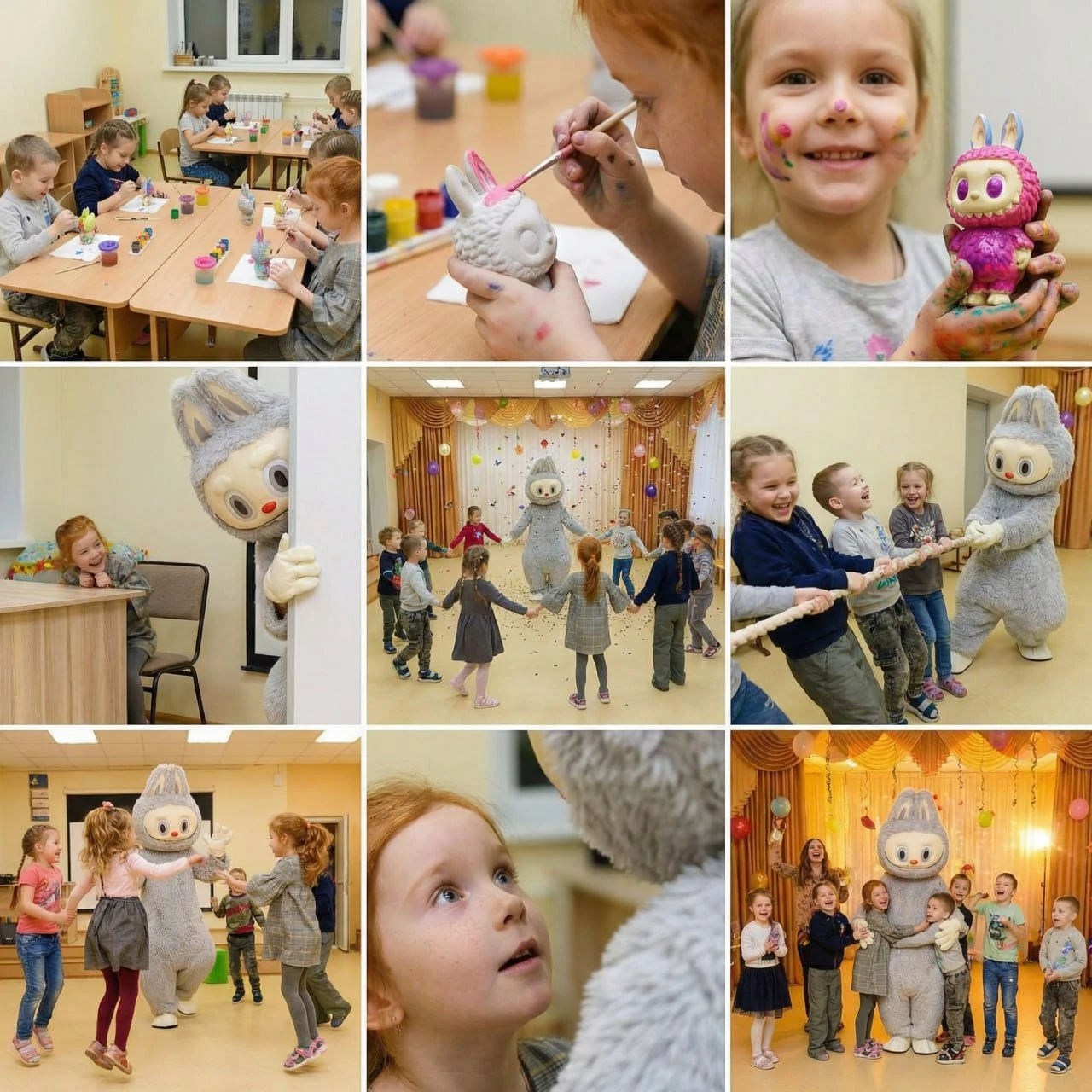 Коллаж фотографий творческих занятий и участников